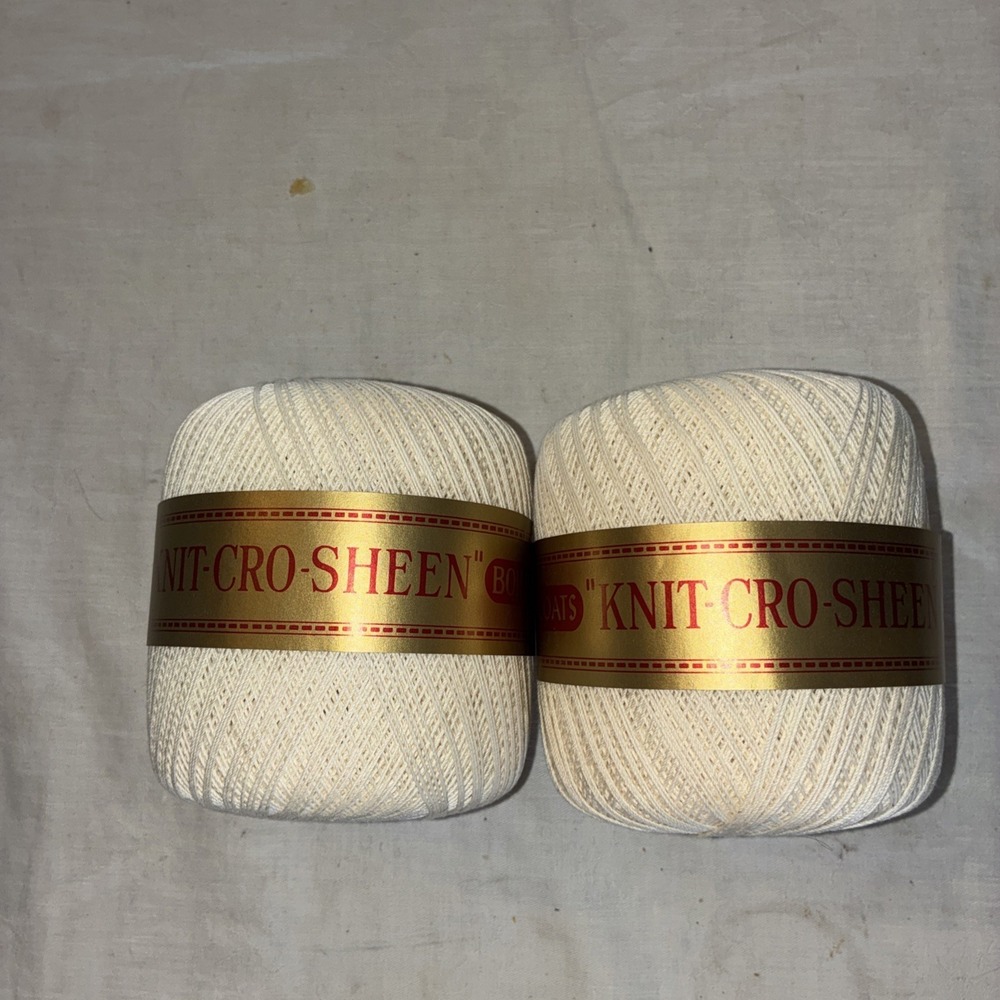 2 Coats Knit Cro Sheen Boilfast cotton thread 400 Yards  - White A.65 New